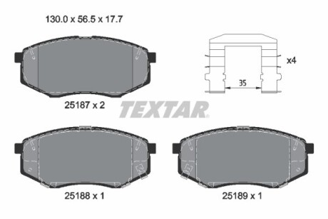 Klocki hamulcowe przod - (58101D4A00) TEXTAR 2518704