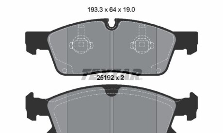 Комплект гальмівних колодок - (2AMV3369AA, 2AMV4386AA, 68052369AA) TEXTAR 2519201