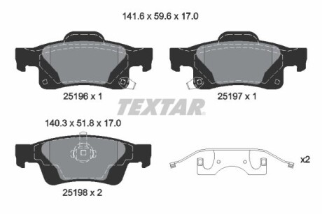 Фото товара Тормозные колодки TEXTAR 2519603 : Купить на tto.com.ua