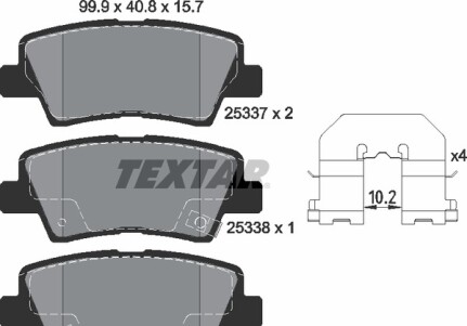 Фото 4 - Гальмівні колодки TEXTAR 2533701