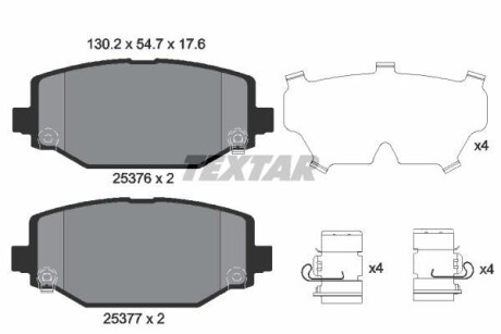 Комплект тормозных колодок, дисковый тормоз - TEXTAR 2537601