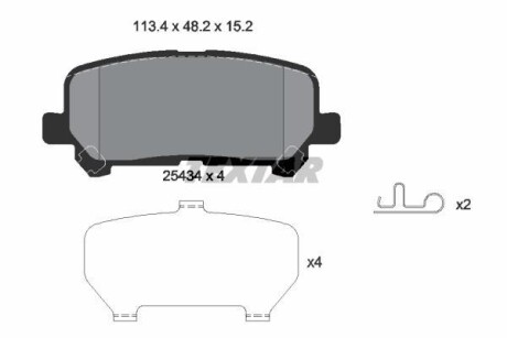 Гальмівні колодки, дискові - (43022TK8A00, 43022STXA01, 43022SZAA00) TEXTAR 2543401