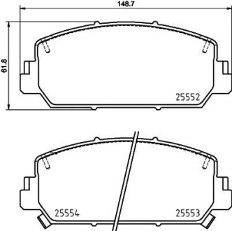 Гальмівні колодки, дискові - (45022TY2A02, 45022TX4A02, 45022TX4A01) TEXTAR 2555201 (фото 1)