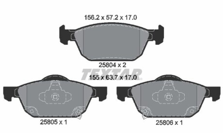 Комплект гальмівних колодок - (45022TL1G01, 45022TV2E00, 45022TL1G00) TEXTAR 2580401