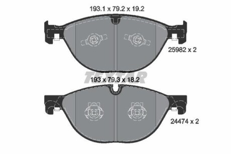 Комплект тормозных колодок - (t2R7248, T2R22312, EX532K021BA) TEXTAR 2598201