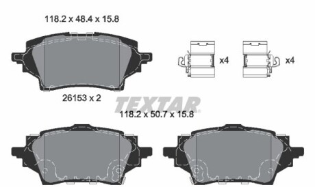 Комплект гальмівних колодок - (04466F4010, 0446602400) TEXTAR 2615301