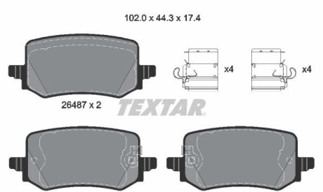 Комплект гальмівних колодок - (58302N9A10, 58302N9A00, 58302N7A60) TEXTAR 2648701