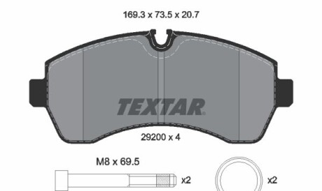 Комплект гальмівних колодок - TEXTAR 2920006