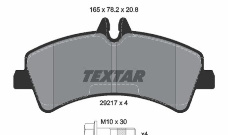 Комплект тормозных колодок, дисковый тормоз - TEXTAR 2921702