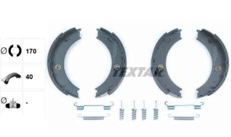 Комплект тормозных колодок, стояночная тормозная система - (2D0609525A, A0024205920, 2D0609538A) TEXTAR 91057900