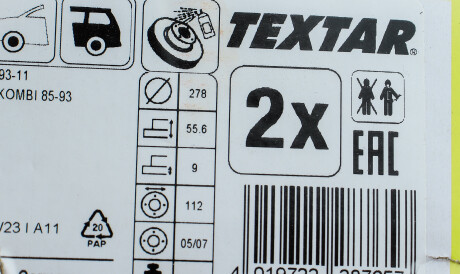 Фото 3 - Тормозной диск TEXTAR 92032703