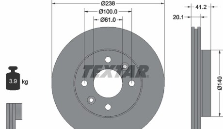 Тормозной диск - TEXTAR 92036203