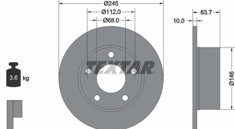 Фото 4 - Тормозной диск TEXTAR 92057503