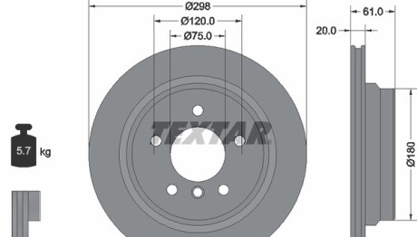 Диск гальмівний - TEXTAR 92075103