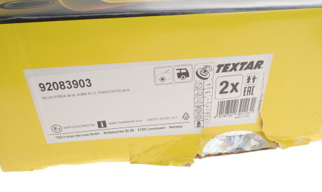 Фото 3 - Гальмівний диск TEXTAR 92083903