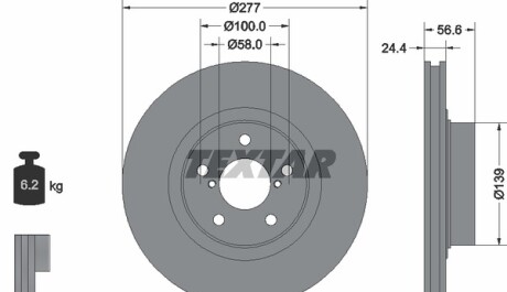 Тормозной диск - TEXTAR 92094603