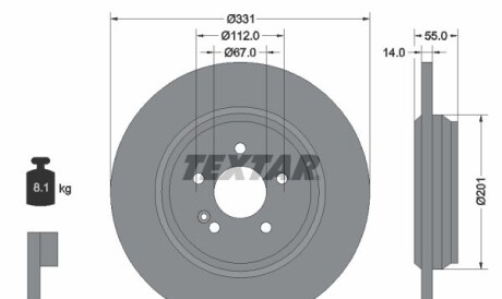 Тормозной диск - TEXTAR 92103303