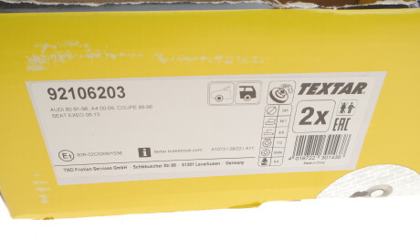 Фото 2 - Гальмівний диск TEXTAR 92106203