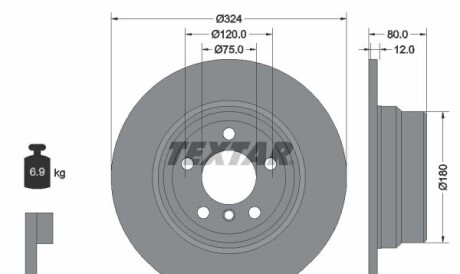 Диск гальмівний - TEXTAR 92107403