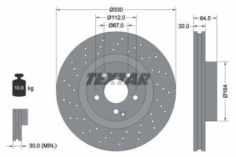 Тормозной диск - TEXTAR 92120205