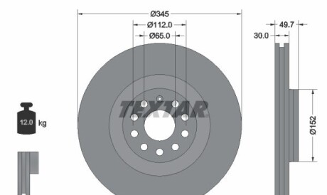 Тормозной диск - TEXTAR 92120603