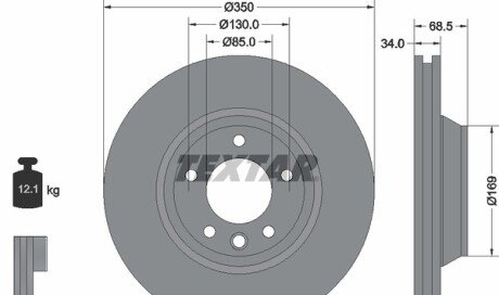 Фото 4 - Гальмівний диск TEXTAR 92121705