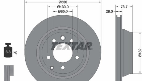 Диск гальмівний - TEXTAR 92122005