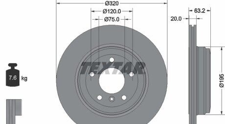 Тормозной диск - TEXTAR 92122703