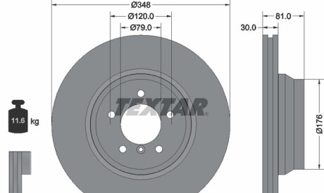 Фото 5 - Тормозной диск TEXTAR 92122905