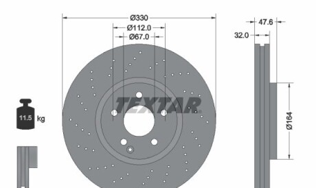 Тормозной диск - TEXTAR 92124105