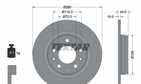 Тормозной диск - TEXTAR 92125603