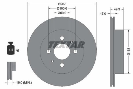 Тормозной диск - (5531180G00, 5531180G00000, 5531180G03000) TEXTAR 92131200