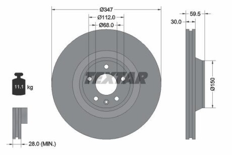 Диск гальмівний передн Лів/Прав AUDI A6 ALLROAD C6, A6 C5, A6 C6 2.0-5.2 11.98-08.11 - TEXTAR 92132400