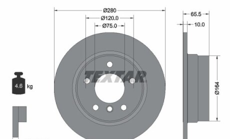 Фото 7 - Гальмівний диск TEXTAR 92132903