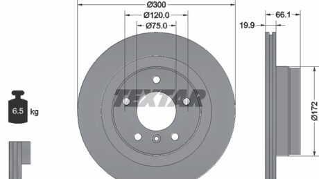 Фото 4 - Гальмівний диск TEXTAR 92133003