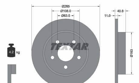 Тормозной диск - (3M512A315AB, 7M512A315FA, 3M512A315A1E) TEXTAR 92133703