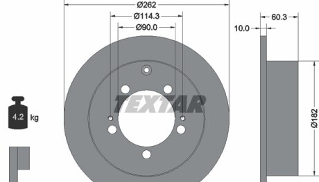 Тормозной диск - TEXTAR 92136103