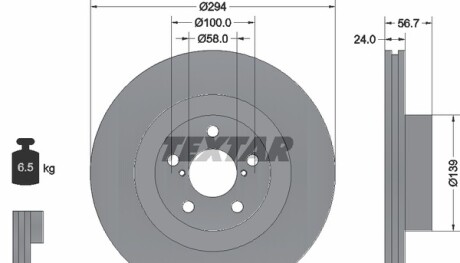 Диск гальмівний (передній) Subaru Forester 03-/Impreza 94-/Outback00- (294x24) - TEXTAR 92139500