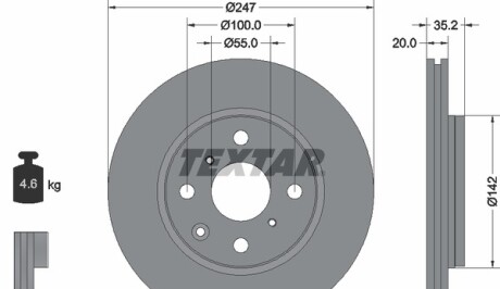 Диск гальмівний - TEXTAR 92141903