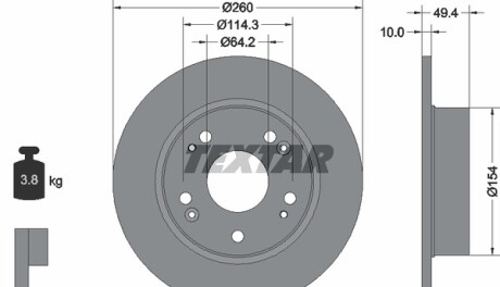 Диск гальмівний - TEXTAR 92144603