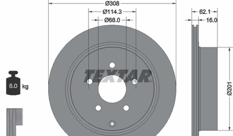 Тормозной диск - TEXTAR 92149303