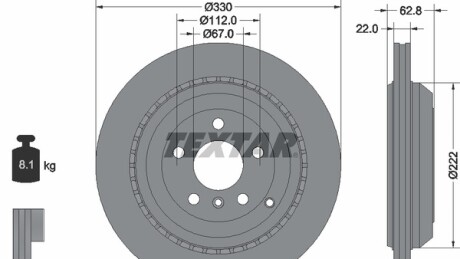 Тормозной диск - (a1644230612, A1644231112, A1644231312) TEXTAR 92150903