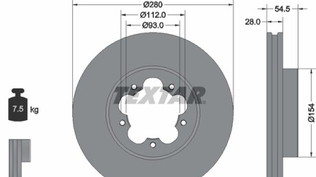 Фото 4 - Тормозной диск TEXTAR 92151803