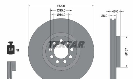 Диск гальмівний - (2996121, 504121612) TEXTAR 92155700