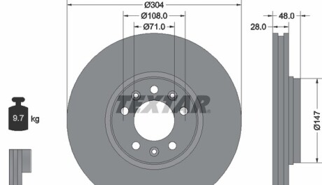 Диск тормозной - TEXTAR 92157003