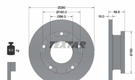 Диск гальмівний - TEXTAR 92159103