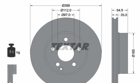 Тормозной диск - TEXTAR 92159603