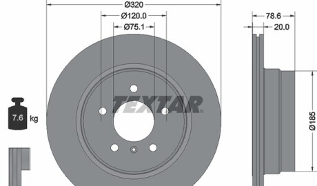 Тормозной диск - TEXTAR 92161103