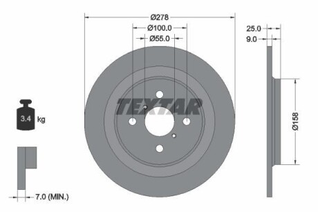 Тормозной диск - (424310D060) TEXTAR 92161903