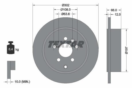 Тормозной диск - (lr001018) TEXTAR 92162703